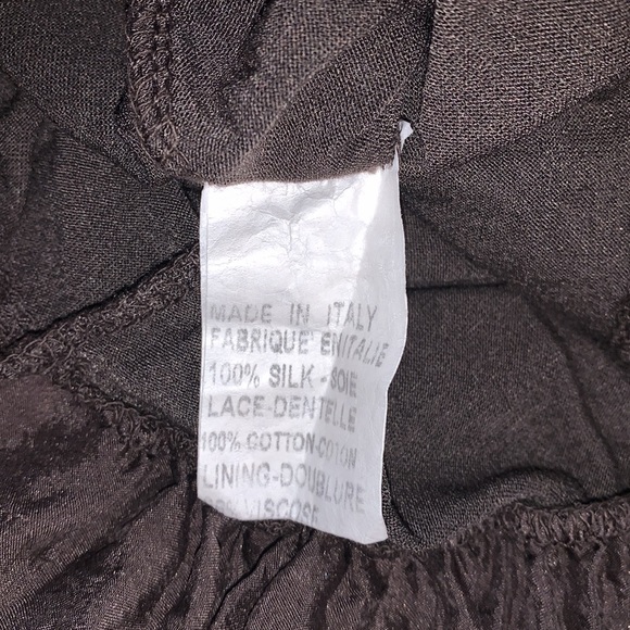 Dark Brown Carla Conti Italian Silk Blouse - Picture 14 of 14